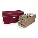 Covermates Adjustable Ornament Storage Box, 25.5" W x 13" D x 12.5" H, Red