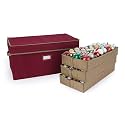 Covermates Adjustable Ornament Storage Box, 25.5" W x 13" D x 12.5" H, Red