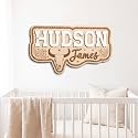 Cowboy Baby Boys Room Personalized Name Sign For Nursery, Wood Plaque