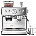 COWSAR 15 Bar Espresso Machine with Grinder &amp; Milk Frother Steam Wand, 58mm Commercial Espresso Maker for Cappuccino and Latte, Perfect Expresso Coffee Machines for Home and Café Use