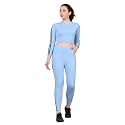 Cozimi Soild Full Sleeve Striped | Round Neck Tracksuit For Women and Girls