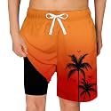 Cozople Boys Swim Trunks with Compression Liner Quick Dry Bathing Suit
