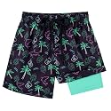 Cozople Boys Swim Trunks with Compression Liner Quick Dry Bathing Suit