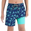 Cozople Boys Swim Trunks with Compression Liner Quick Dry Bathing Suit