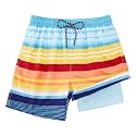Cozople Boys Swim Trunks with Compression Liner Quick Dry Bathing Suit