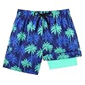 Cozople Boys Swim Trunks with Compression Liner Quick Dry Bathing Suit