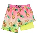 Cozople Boys Swim Trunks with Compression Liner Quick Dry Bathing Suit