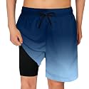 Cozople Boys Swim Trunks with Compression Liner Quick Dry Bathing Suit