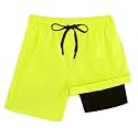 Cozople Boys Swim Trunks with Compression Liner Quick Dry Bathing Suit