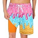 Cozople Boys Swim Trunks with Compression Liner Quick Dry Bathing Suit