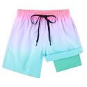 Cozople Boys Swim Trunks with Compression Liner Quick Dry Bathing Suit