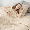 Cozy Bliss Cooling Blanket for Hot Sleepers King Size, Q-Max 0.45 Cooling Comfort, Cold Blankets for Night Sweats Sleeping, Ultra-Cool Lightweight Breathable Summer Blanket for Bed, Khaki 108"x90"