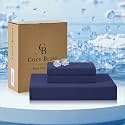 Cozy Bliss Cooling Fitted Sheet Set, Queen, Dark Blue