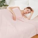 Cozy Bliss Cooling Throw Blanket for Hot Sleepers 50"x70", Q-Max 0.45 Cooling Comfort, Cold Blankets for Night Sweats Sleeping, Ultra-Cool Lightweight Breathable Summer Blanket for Couch Bed, Pink
