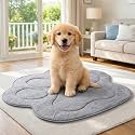 Cozy Bliss Cute Paw Shape Cooling Mat for Medium Dogs and Cats, Non-Slip, Leakproof Washable Pet Cooling Mat Q-Max 0.5 for Hot Weather, Indoor and Outdoor Summer Pad, Heather Charcoal Grey, 35"x40"