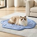 Cozy Bliss Cute Shell Shape Cooling Mat for Large Dogs, Non-Slip, Leakproof Washable Pet Cooling Mat for Hot Weather with Q-Max 0.5, Indoor and Outdoor Summer Pad, Heather Haze Blue, 45"x50"