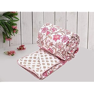 cozy furnish super soft brushed microfiber cotton 3 layer breathable single dohar lightweight warm bed dohar 57x87inches 144x220cm flannel dohar throws for bed pink tc - 144