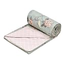 COZY FURNISH Super Soft Brushed Microfiber Cotton 3 Layer Breathable Single Dohar Lightweight Warm Bed Dohar 57X87(Inches) 144X220(CM) Flannel Dohar Throws for Bed| TC - 144, Green Yellow