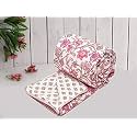 COZY FURNISH Super Soft Brushed Microfiber Cotton 3 Layer Breathable Single Dohar Lightweight Warm Bed Dohar 57X87(Inches) 144X220(CM) Flannel Dohar Throws for Bed, Pink| TC - 144