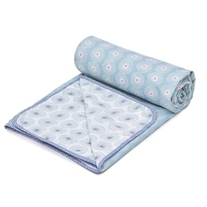 cozy furnish super soft cotton 3 layer reversible single double bed size soft light-weight bed blanket 57x87inches 144x220cm flannel dohar throws for bedlahariya fabric edgingpiping bed dohar