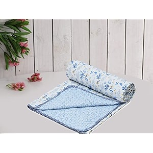 cozy furnish super soft cotton 3 layer reversible single double size  soft light-weight blanket 57x87inches 144x220cm flannel dohar throws for bedlahariya fabric edgingpiping bed dohar