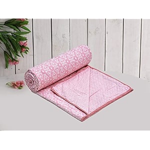 cozy furnish super soft cotton 3 layer reversible single double bed size soft light-weight bed blanket 57x87inches 144x220cm flannel dohar throws for bedlahariya fabric edgingpiping bed dohar