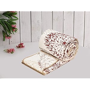cozy furnish super soft cotton 3 layer breathable single dohar lightweight bed dohar with lahariya fabric edgingpiping 57x87inches 144x220cm flannel dohar throws for bed
