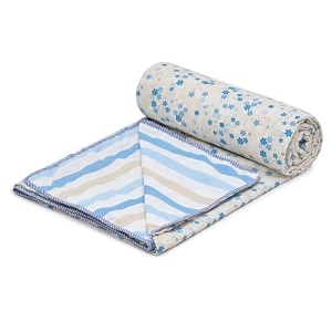cozy furnish super soft cotton 3 layer reversible single double bed size soft light-weight bed blanket 57x87inches 144x220cm flannel dohar throws for bedlahariya fabric edgingpiping bed dohar