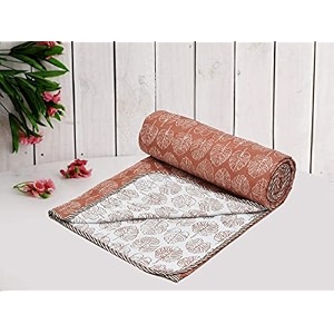cozy furnish super soft cotton 3 layer reversible single double bed size soft light-weight bed blanket 57x87inches 144x220cm flannel dohar throws for bedlahariya fabric edgingpiping bed dohar