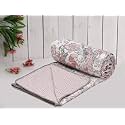 COZY FURNISH Super Soft Cotton 3 Layer Reversible Single Double Bed Size| Soft Light-Weight Bed Blanket 57X87(Inches) 144X220(CM) Flannel Dohar Throws for Bed,Lahariya Fabric Edging/Piping Bed Dohar