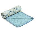 COZY FURNISH Super Soft Cotton 3 Layer Reversible Double Bed Size| Soft Light-Weight Bed Blanket 84X96(Inches) 213X243(CM) Flannel Throws for Bed,Lahariya Fabric Edging/Piping Bed Dohar