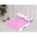 COZY FURNISH Super Soft Cotton 3 Layer Reversible Single Double Bed Size| Soft Light-Weight Bed Blanket 57X87(Inches) 144X220(CM) Flannel Dohar Throws for Bed,Lahariya Fabric Edging/Piping Bed Dohar