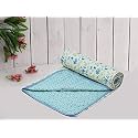 COZY FURNISH Super Soft Cotton 3 Layer Breathable Single Dohar Lightweight Bed Dohar with Lahariya Fabric Edging/Piping 57X87(Inches) 144X220(CM) Flannel Dohar Throws for Bed (AquaPink)