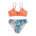COZYEASE Girls' 2 Piece Ditsy Floral Print Triangle Bikini Swimsuit