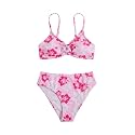 COZYEASE Girls' 2 Piece Ditsy Floral Print Triangle Bikini Swimsuit