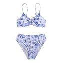 COZYEASE Girls' 2 Piece Ditsy Floral Print Triangle Bikini Swimsuit