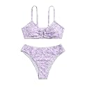 COZYEASE Girls' 2 Piece Ditsy Floral Print Triangle Bikini Swimsuit