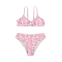 COZYEASE Girls' 2 Piece Ditsy Floral Print Triangle Bikini Swimsuit
