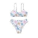 COZYEASE Girls' 2 Piece Ditsy Floral Print Triangle Bikini Swimsuit