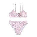 COZYEASE Girls' 2 Piece Ditsy Floral Print Triangle Bikini Swimsuit