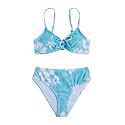 COZYEASE Girls' 2 Piece Ditsy Floral Print Triangle Bikini Swimsuit