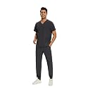 COZYFIT Men Scrubs Set - Stretch V-Neck Top & Jogger Pant with 9 Pockets