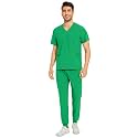 COZYFIT Men Scrubs Set - Stretch V-Neck Top &amp; Jogger Pant with 9 Pockets
