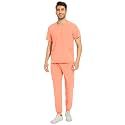 COZYFIT Men Scrubs Set - Stretch V-Neck Top &amp; Jogger Pant with 9 Pockets