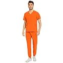 COZYFIT Men Scrubs Set - Stretch V-Neck Top & Jogger Pant with 9 Pockets