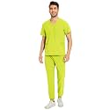 COZYFIT Men Scrubs Set - Stretch V-Neck Top &amp; Jogger Pant with 9 Pockets