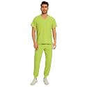 COZYFIT Men Scrubs Set - Stretch V-Neck Top &amp; Jogger Pant with 9 Pockets