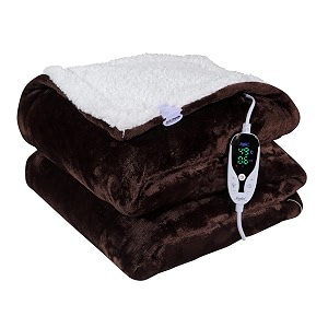 cozyland present diamond range digital electric over blanketbed warmer 9034x 9034 - double  with digital remote1 to 12 hr automanual cutoff  digital display temp control heat settings - coffee