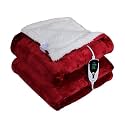 cozyland Present Platinum Range Digital Electric Bed Warmer/Throw| 60"x 60" - Double | with Digital Remote|1 to 12 Hr Auto/Manual Cutoff | Digital Display Temp Control Heat Settings - Red