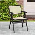 Cozyman Outdoor Dining Chair, Patio Dining Chairs with Armrest, All Weather Patio Furniture Chairs with Aluminum Frame, Textilene Rattan Dining Chair for Indoor, Outdoor, Backyard, Black